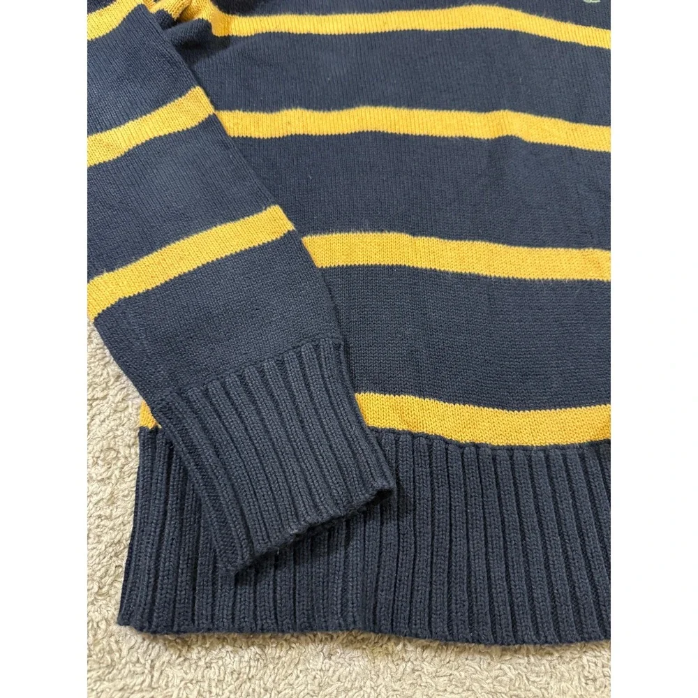 American Eagle Quarter Zip Sweater‎ Y2K Retro Rugby Striped Mens Vintage Style M